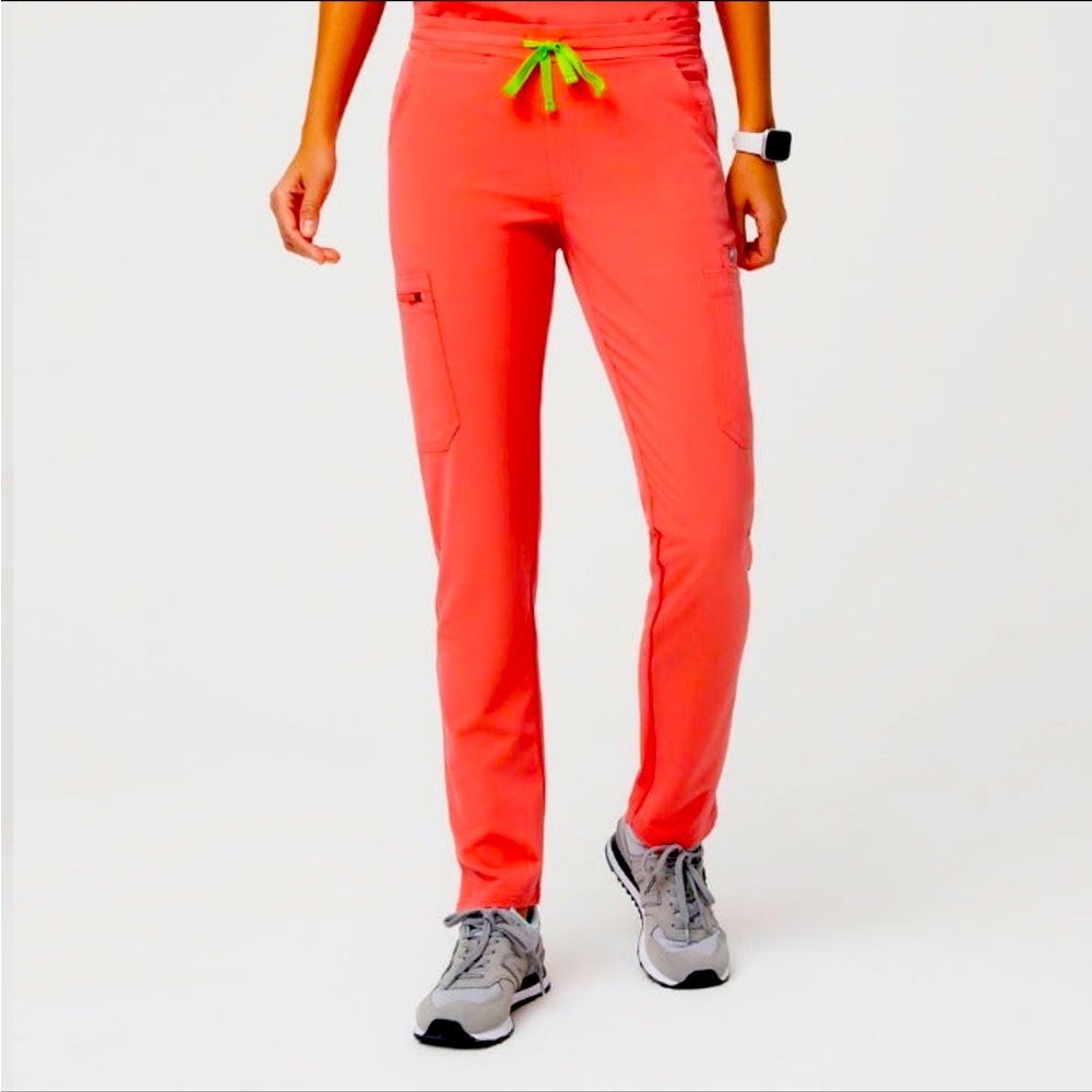 Figs Women's Hot Coral Yola™ - Skinny Scrub Pants - L / Hot Coral